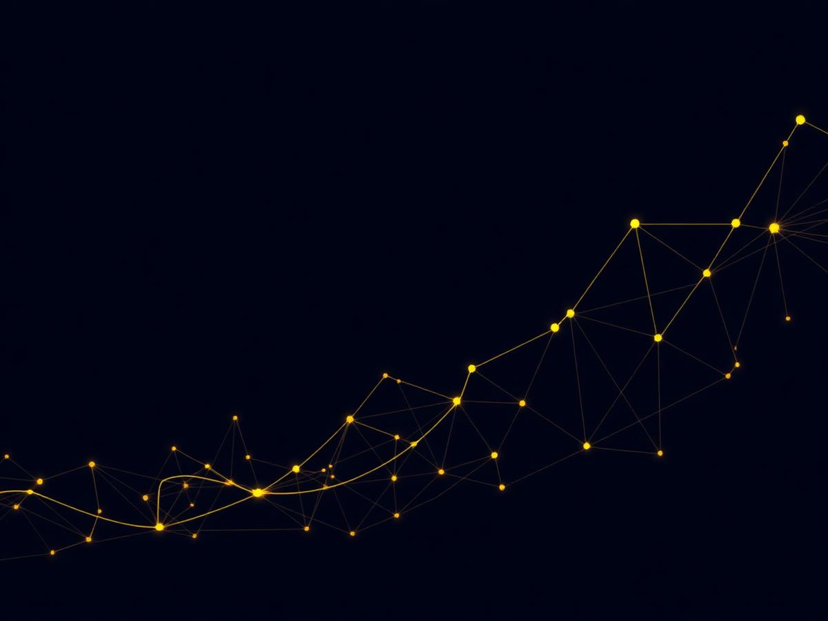 Network of relationships forming an upward growth curve